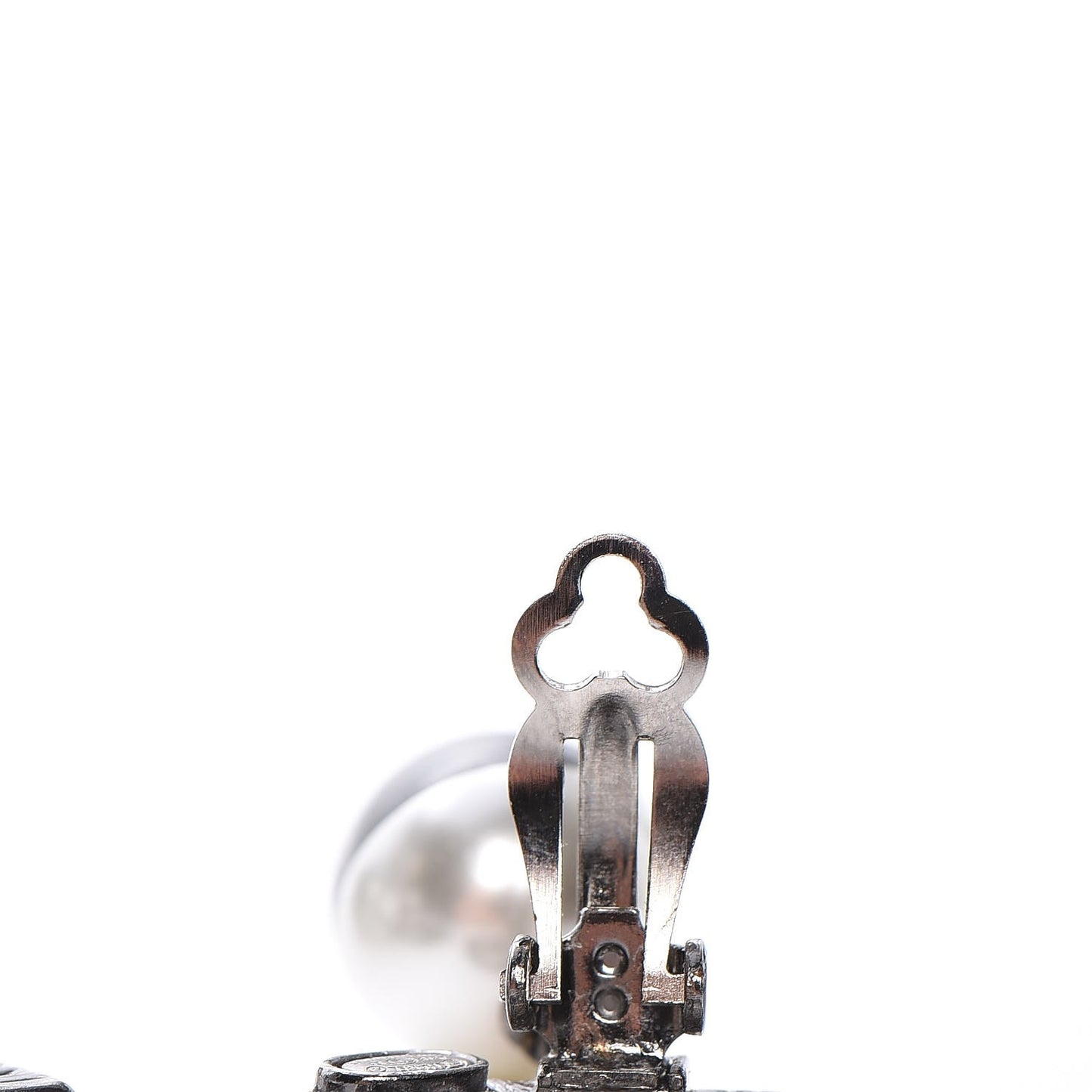 Ruthenium Resin CC Drop Clip On Earrings Dark Grey