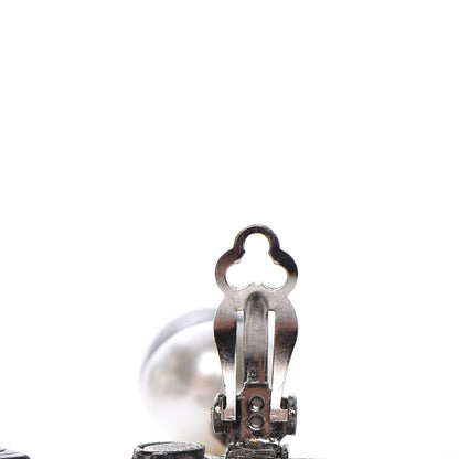 Chanel Ruthenium Resin CC Drop Clip On Earrings Dark Grey 4 of 5