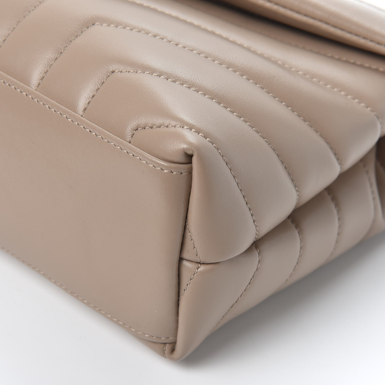 Saint Laurent Calfskin Y Quilted Monogram Small Loulou Chain Satchel Dark Beige 6 of 9