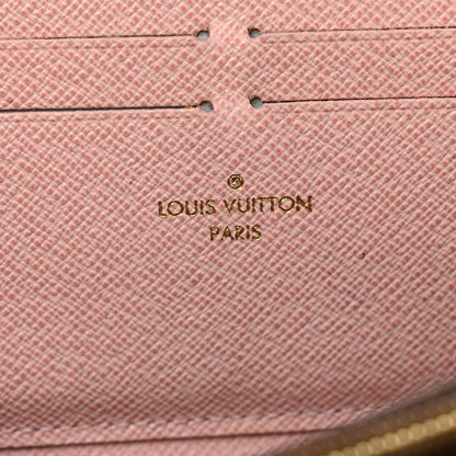 Louis Vuitton Damier Ebene Clemence Wallet Rose Ballerine 7 of 12