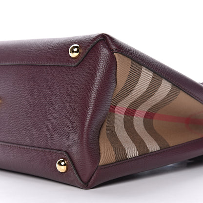 Burberry Grainy Calfskin House Check Medium Banner Tote Elderberry 12 of 13