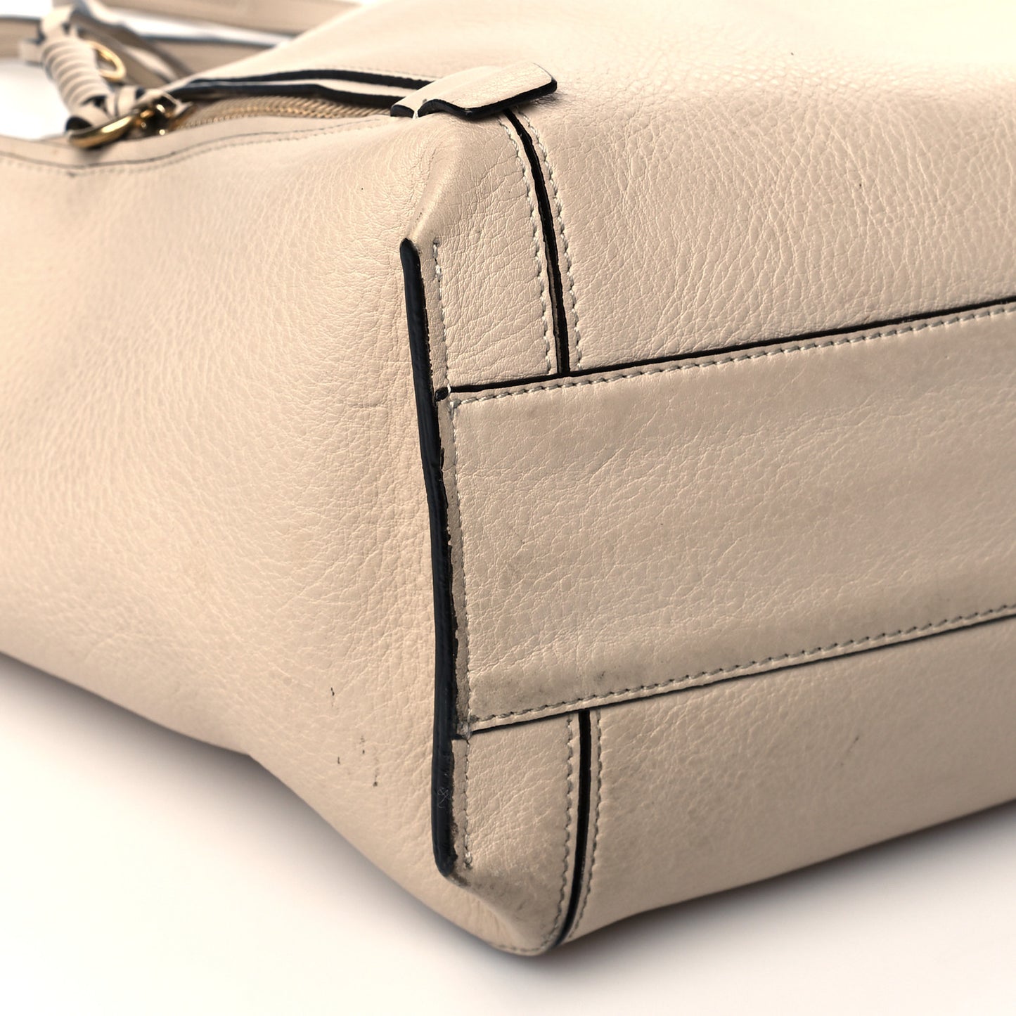 Calfskin Small Milo Shopping Tote Pearl Beige
