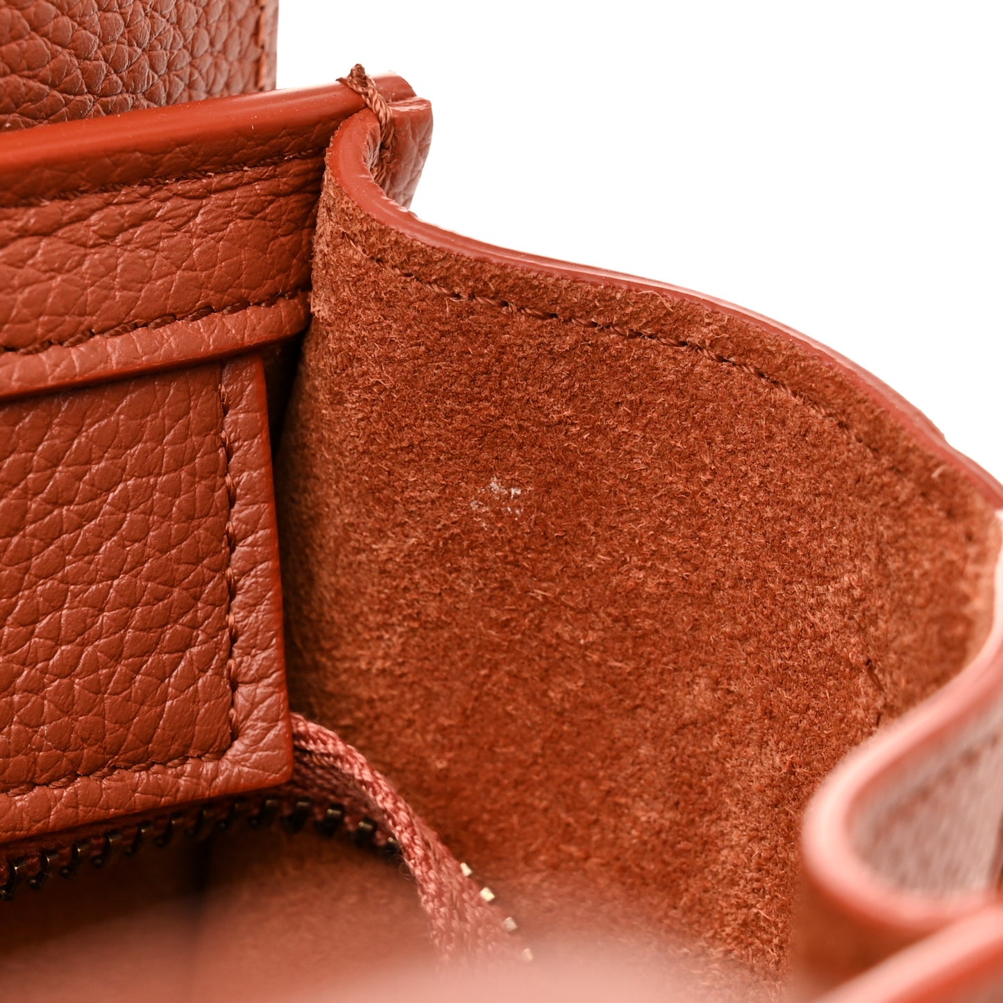 Drummed Calfskin Nano Luggage Terracotta