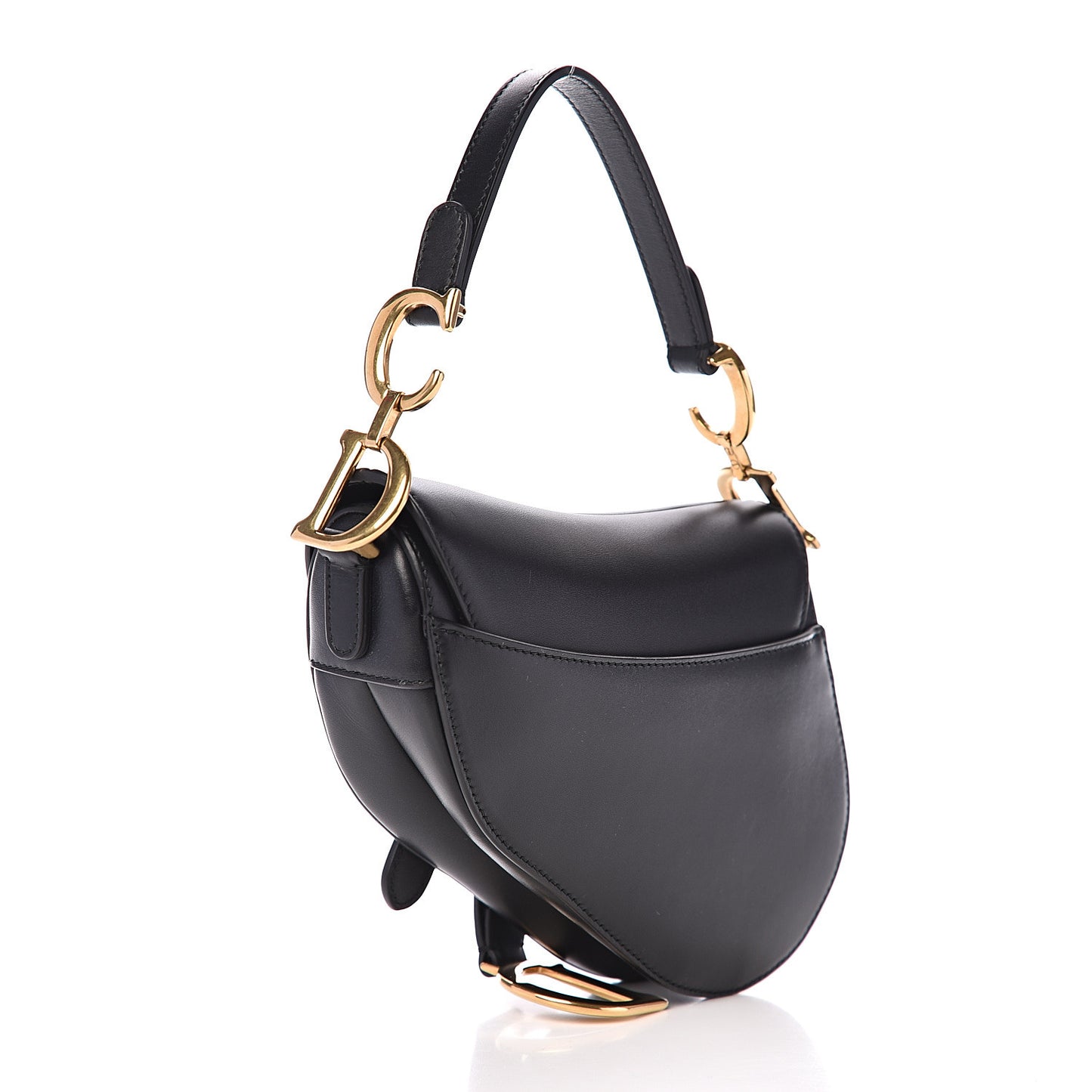 Calfskin Mini Saddle Bag Black