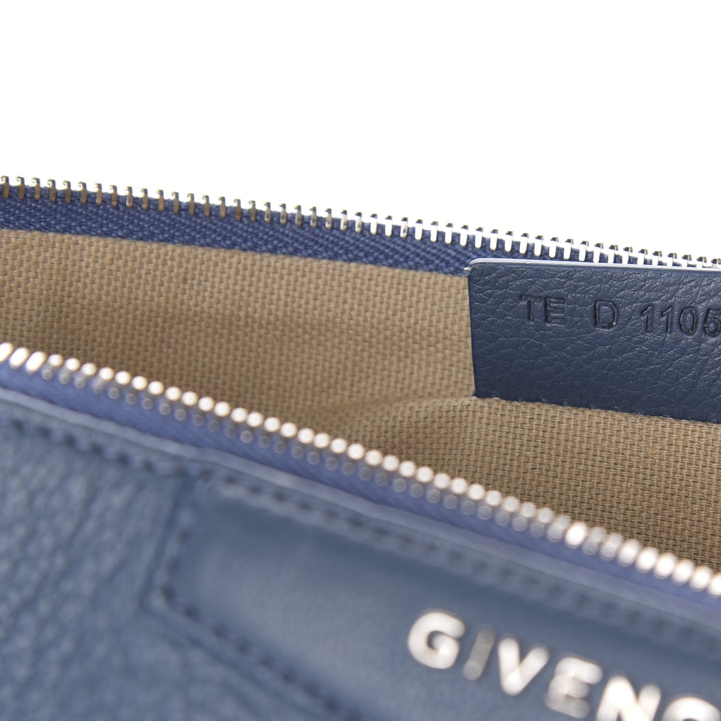 Sugar Goatskin Medium Antigona Pouch Mineral Blue
