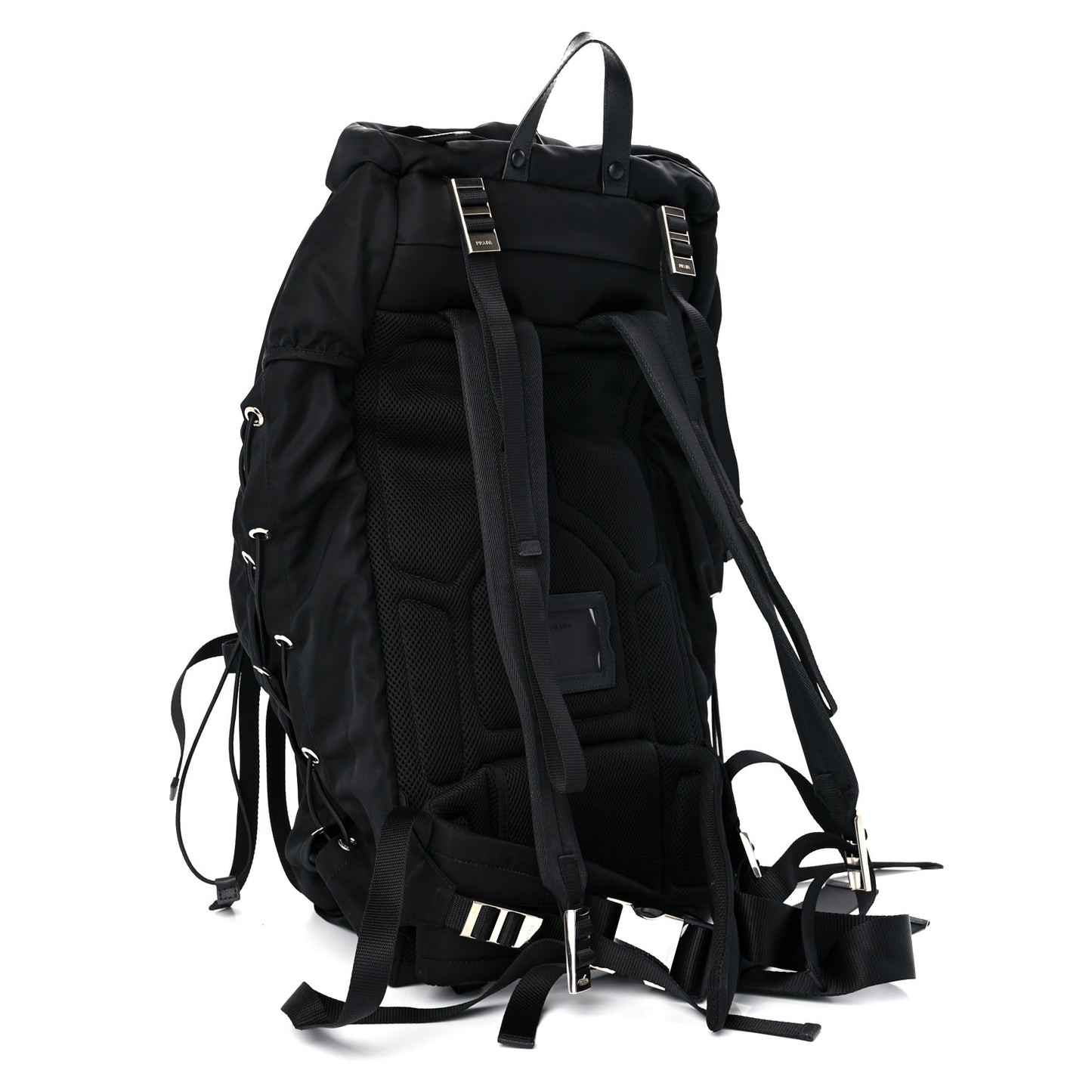 Tessuto Nylon Montagna Double Buckle Backpack Black