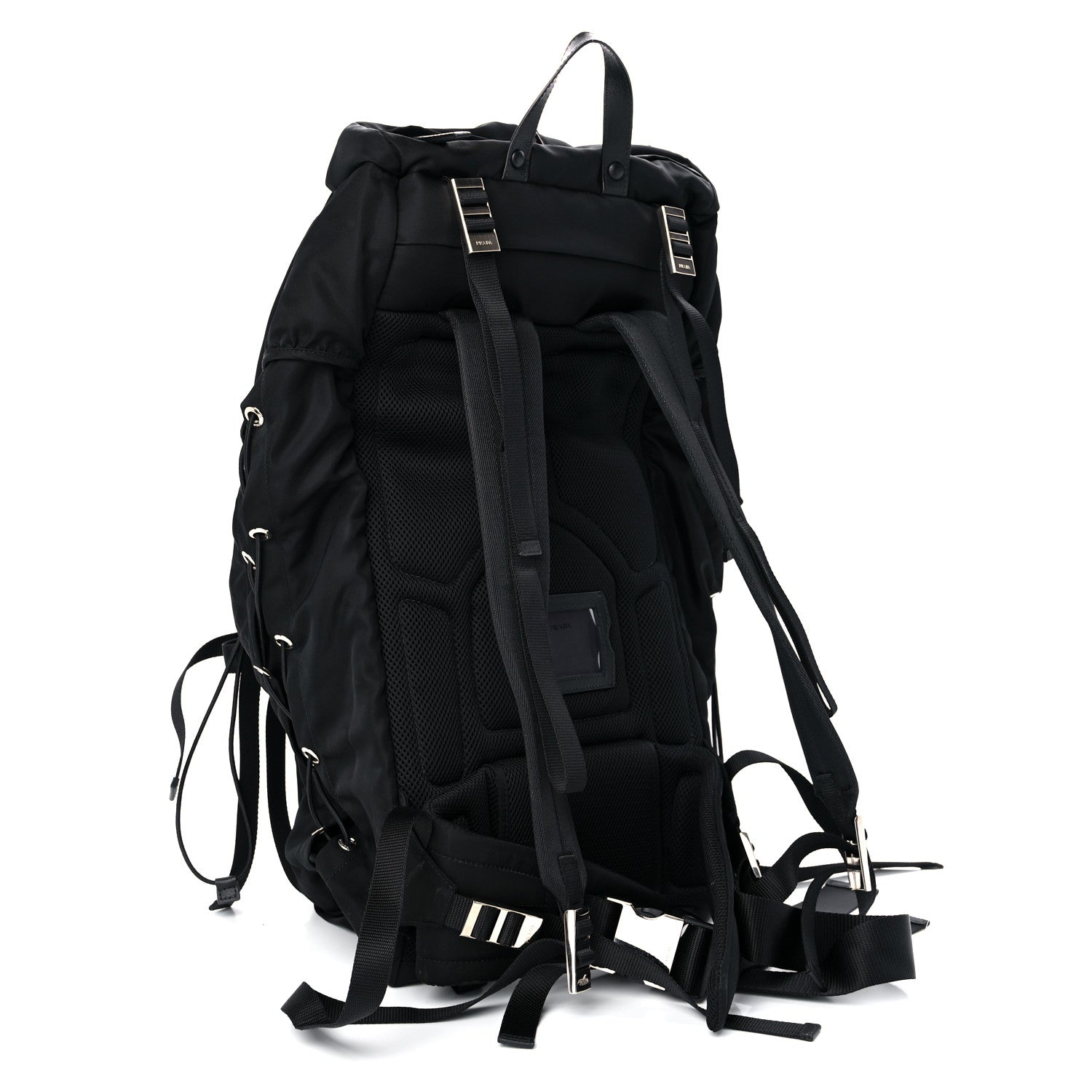 Prada Tessuto Nylon Montagna Double Buckle Backpack Black 3 of 10