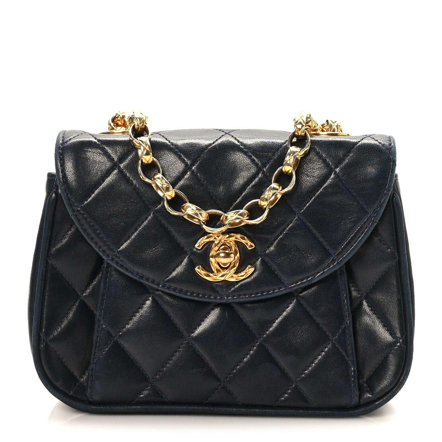 Lambskin Quilted Flap Bag Black