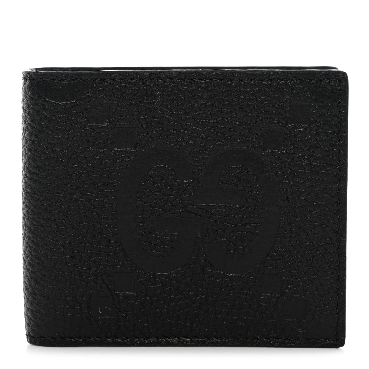 Gucci Piuma Calfskin Jumbo GG Embossed Wallet Black 1 of 7
