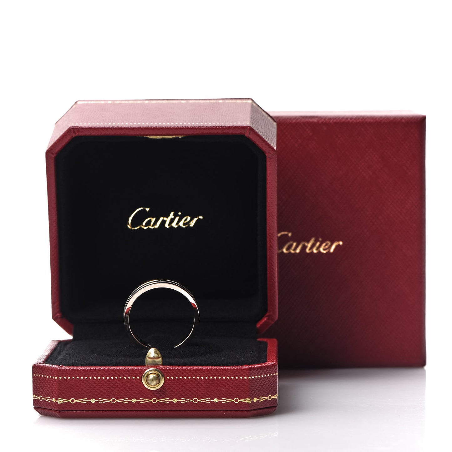 18K Pink White Yellow Gold 4.8mm Vendome Louis Cartier Wedding Band Ring 64 10.75