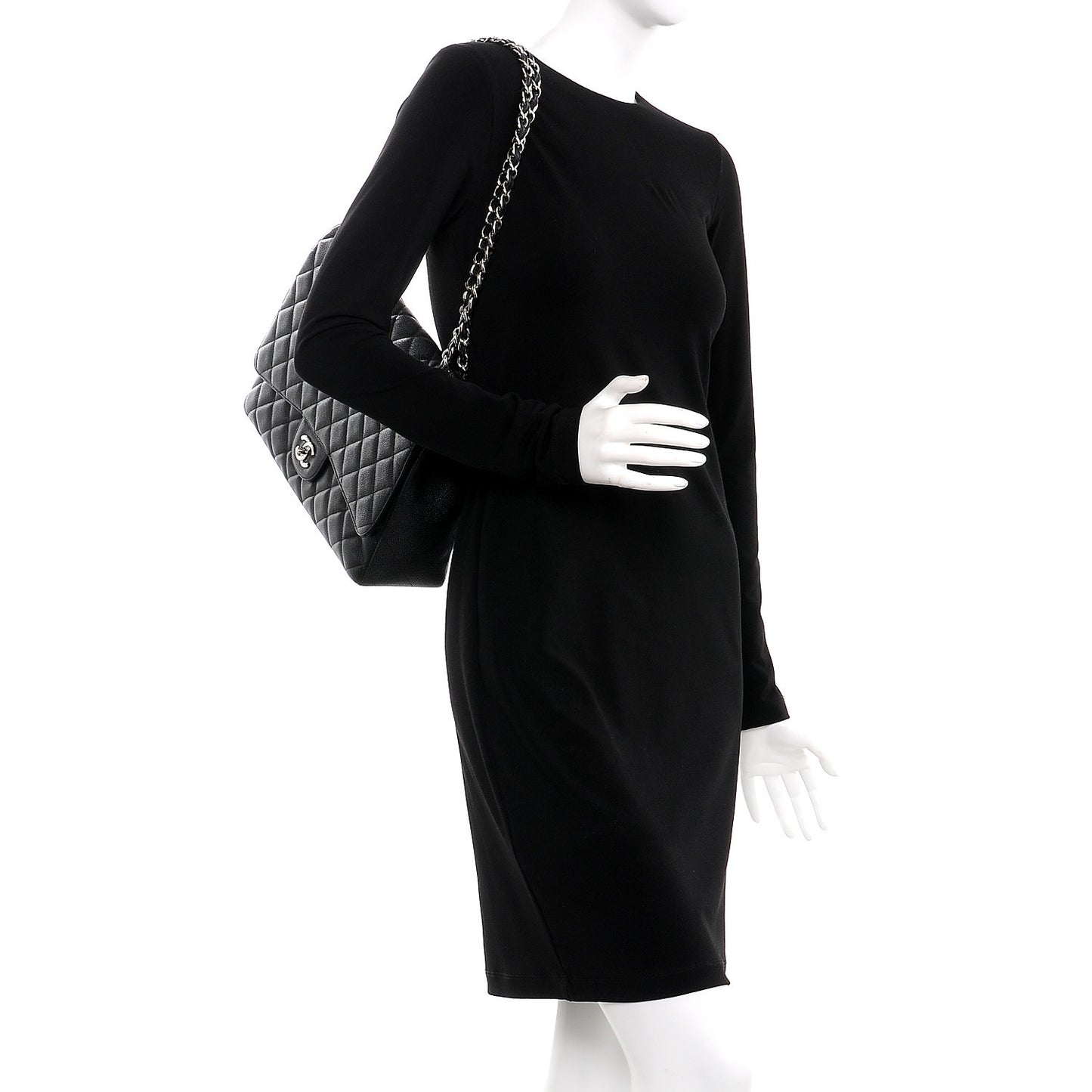 Caviar Quilted Maxi Single Flap Black