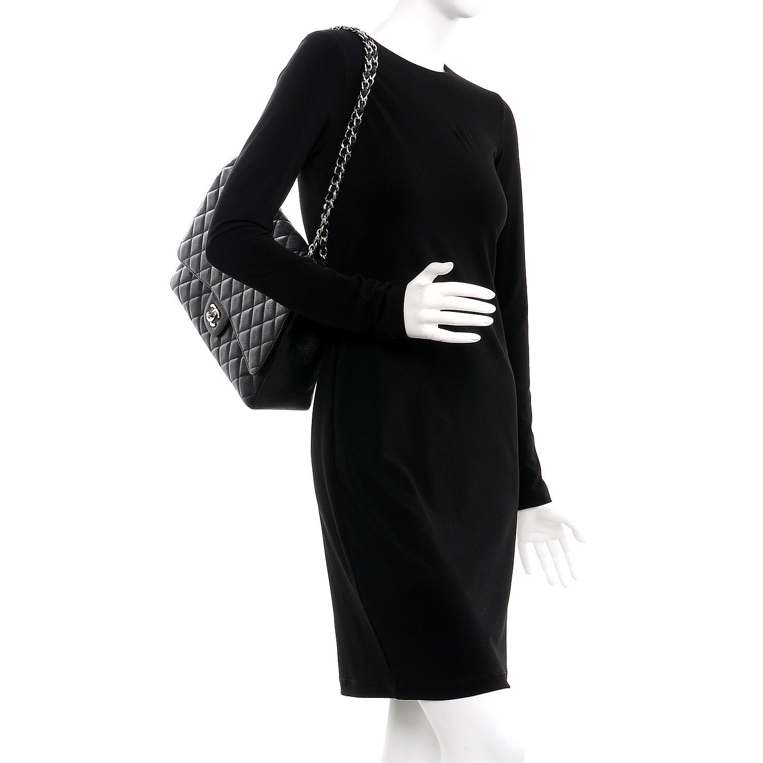 Chanel Caviar Quilted Maxi Single Flap Black 3 of 11