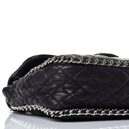 Chanel Washed Lambskin Quilted Maxi Chain Around Flap Black 8 of 9