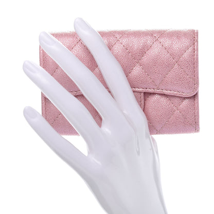 Chanel Iridescent Caviar Quilted Flap Card Holder Rose Pink 2 of 13