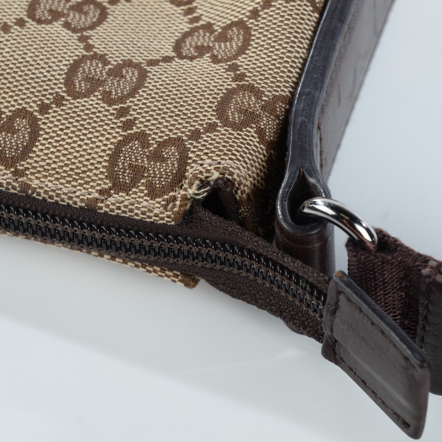 Gucci Monogram Calfskin Perforated Medium Flat Messenger Bag Dark Brown 11 of 11