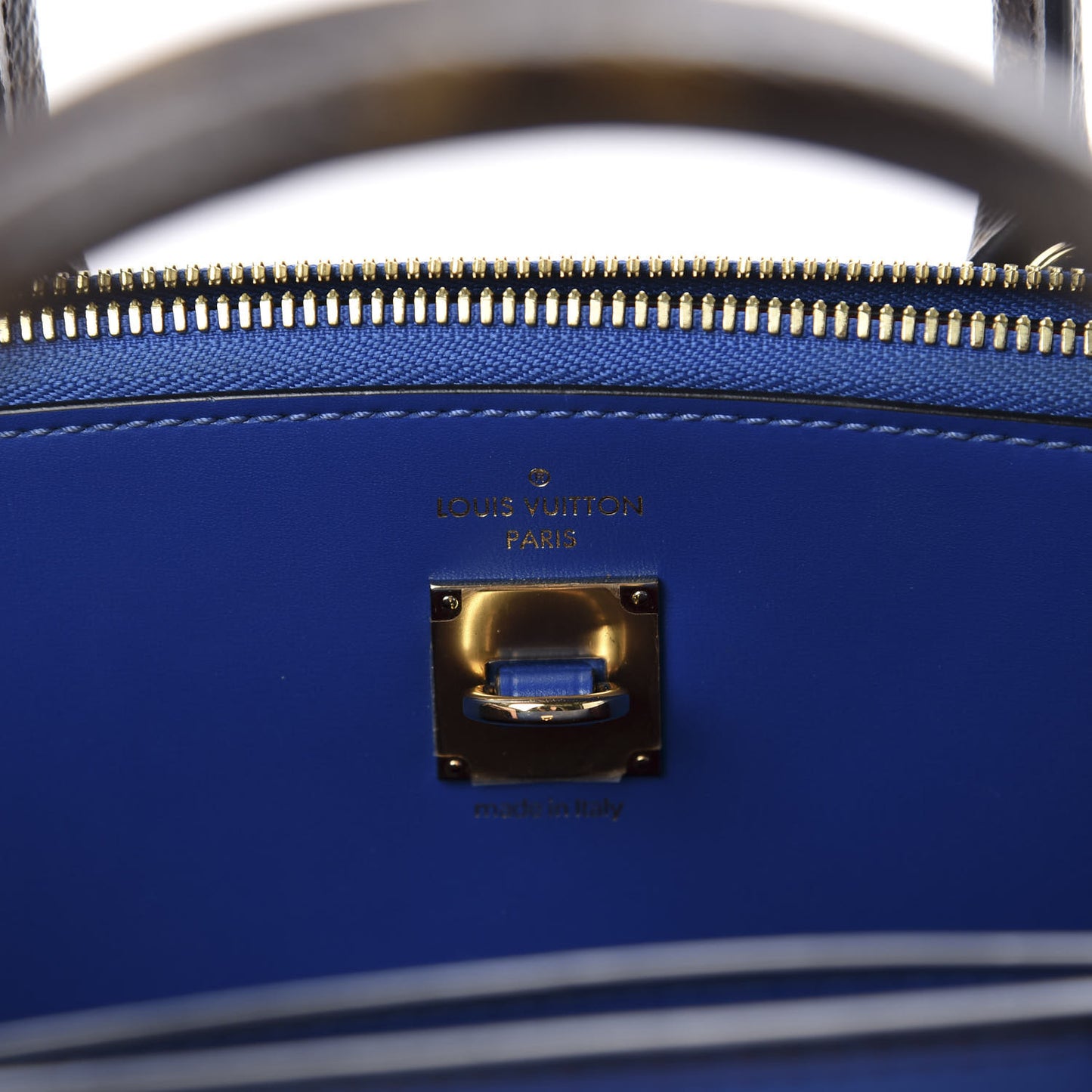 Calfskin Monogram City Steamer MM Blue Burgundy White