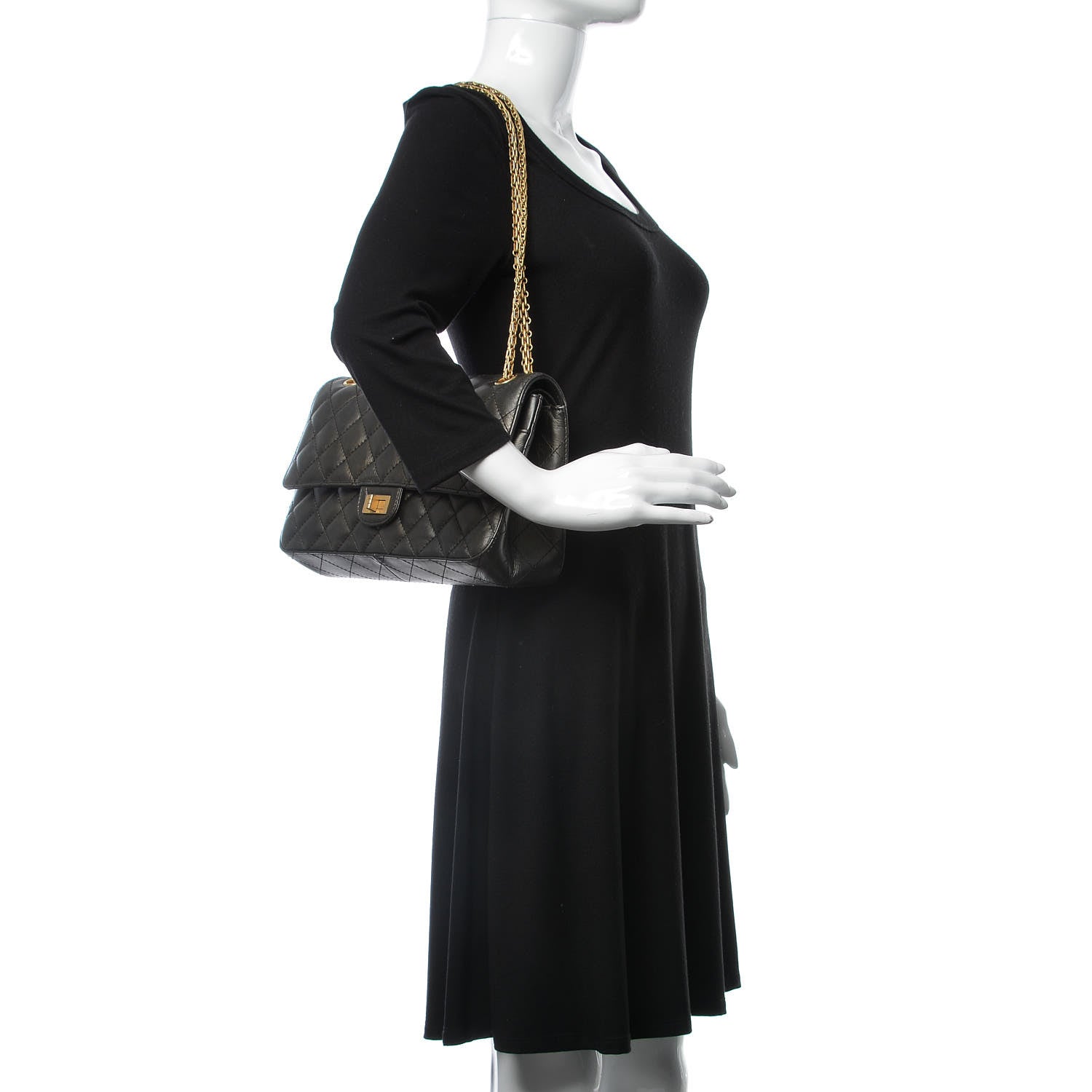 Chanel Metallic Calfskin Quilted 2.55 Reissue 226 Flap Charcoal 2 of 8