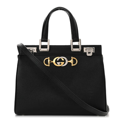 Gucci Grainy Calfskin Small Zumi Top Handle Bag Black 1 of 11