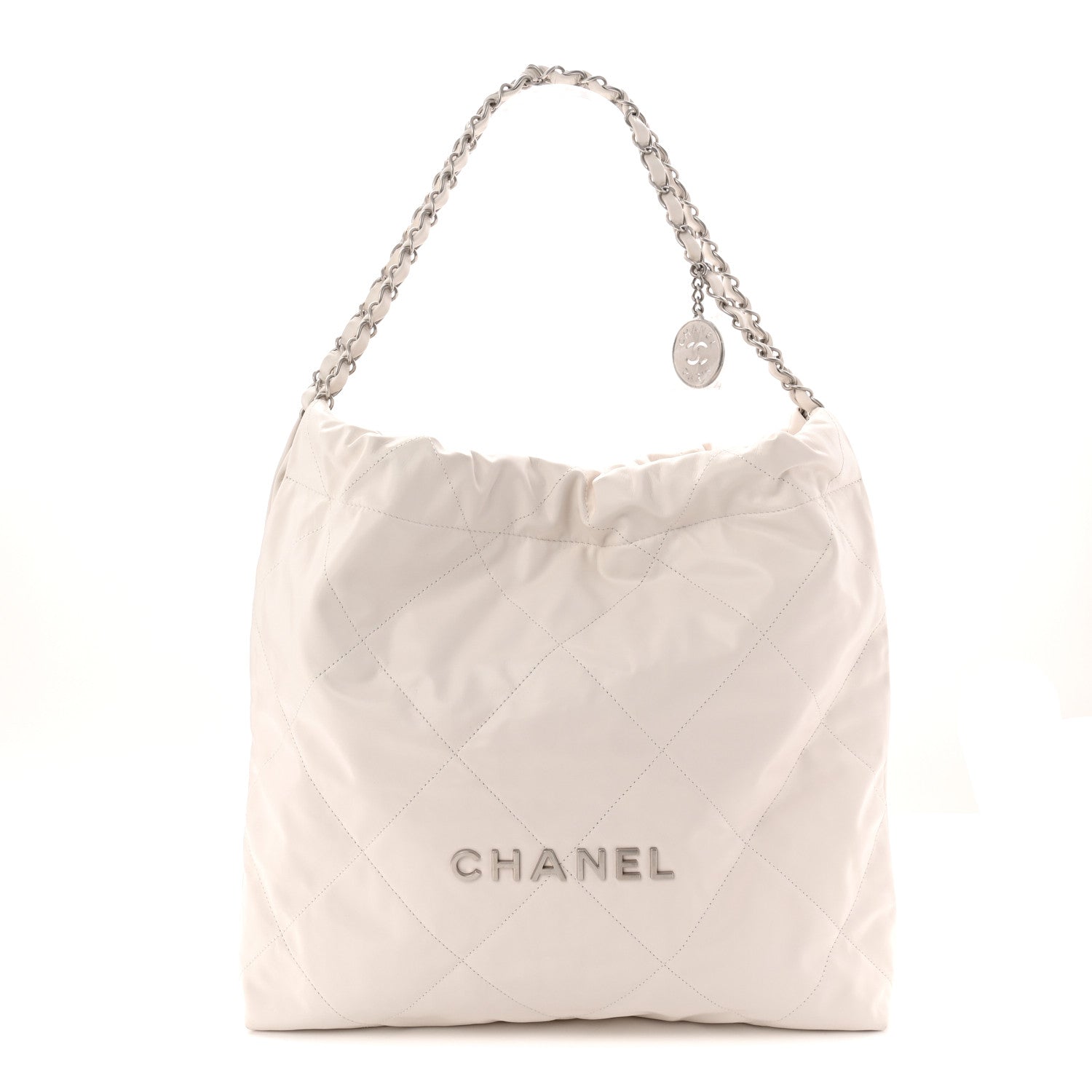 Chanel Shiny Calfskin Quilted Chanel 22 White 1 of 11