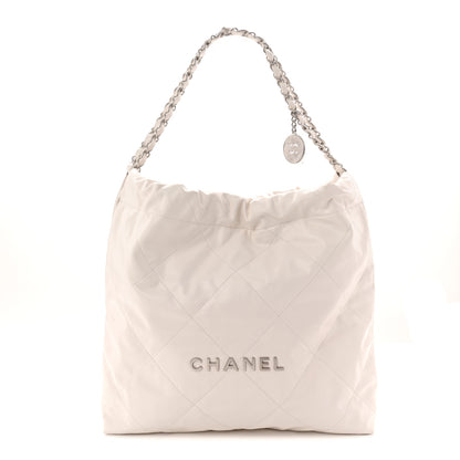 Chanel Shiny Calfskin Quilted Chanel 22 White 1 of 11