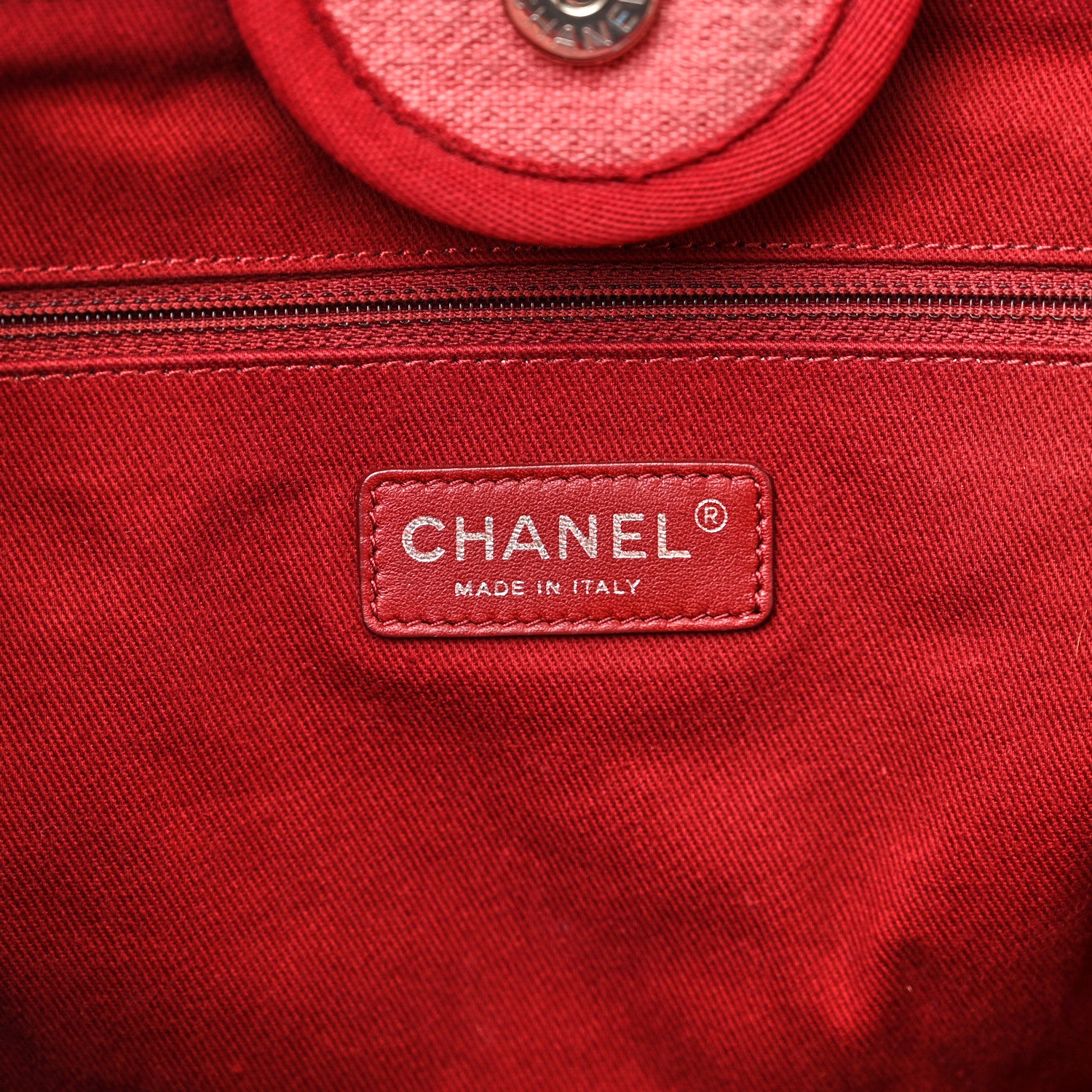 Chanel Canvas Medium Deauville Tote Red 6 of 11