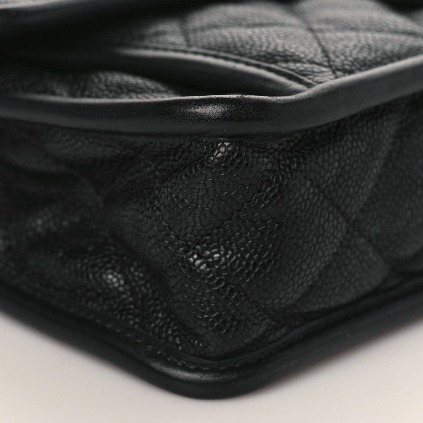 Caviar Quilted Medium French Riviera Flap Black