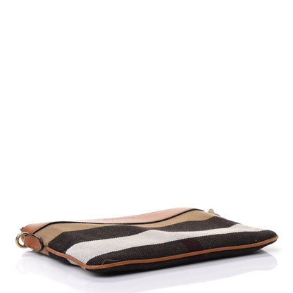 Burberry Mega Check Peyton Crossbody Clutch Bag Saddle Brown 3 of 4