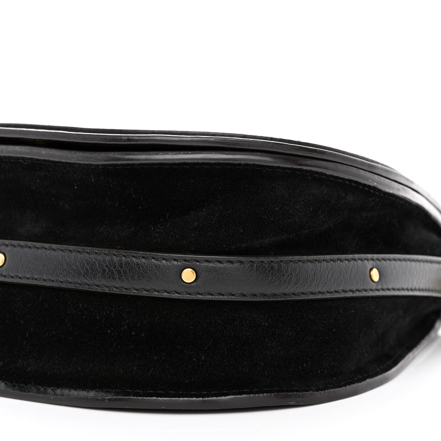 Calfskin Suede Medium Nile Bracelet Bag Black