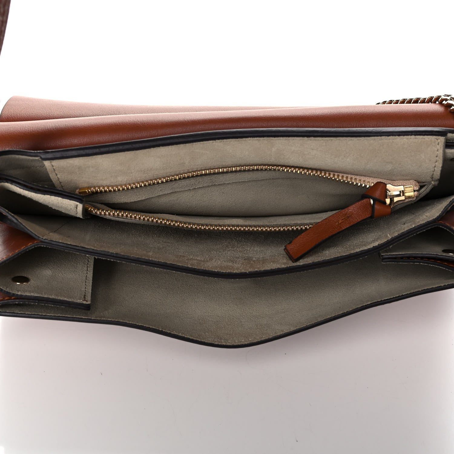 Chloe Suede Calfskin Medium Faye Shoulder Bag Tobacco 5 of 10