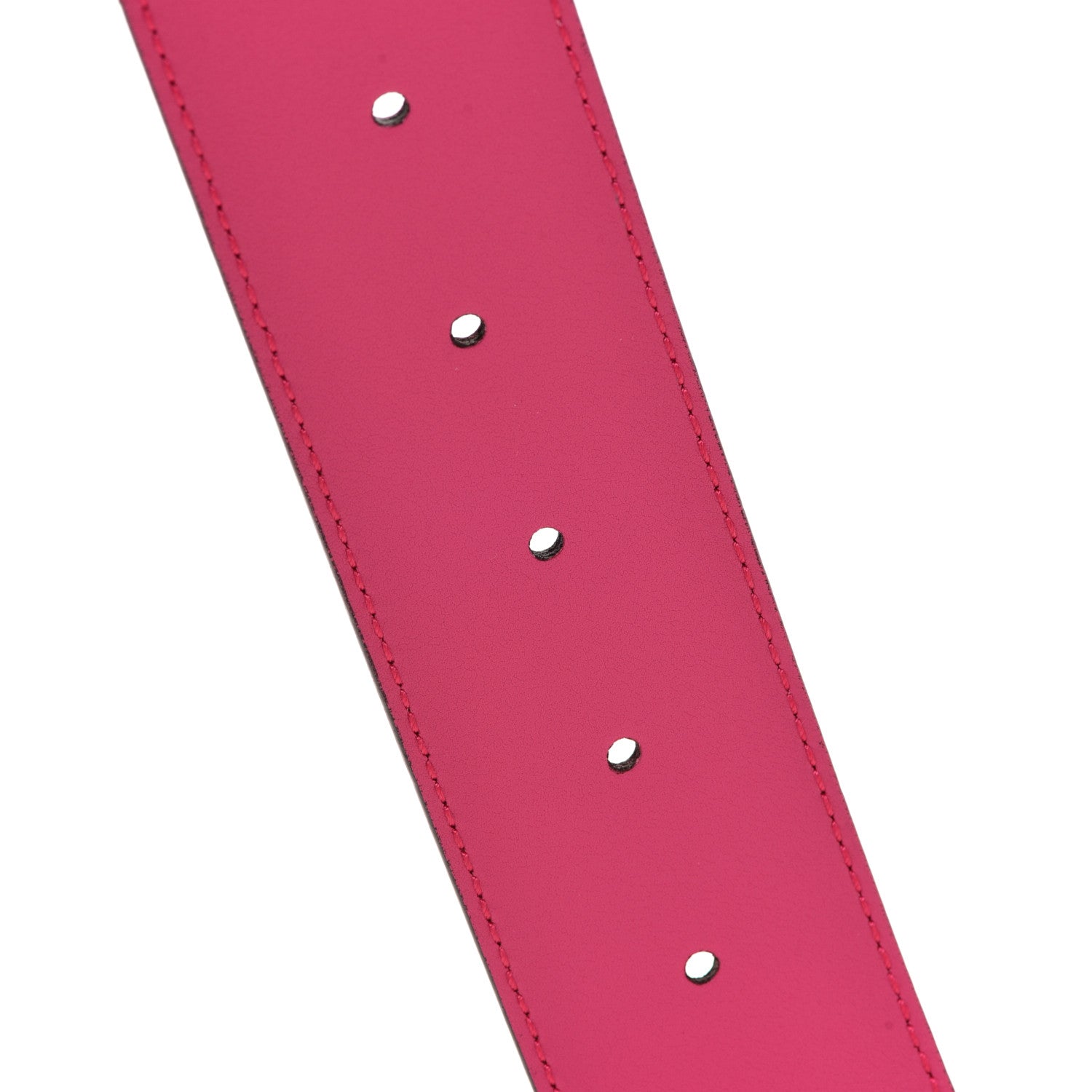 Gucci x KEN SCOTT Textured Calfskin Pomponica Print Double G 40mm Belt 95 38 Pink 3 of 5