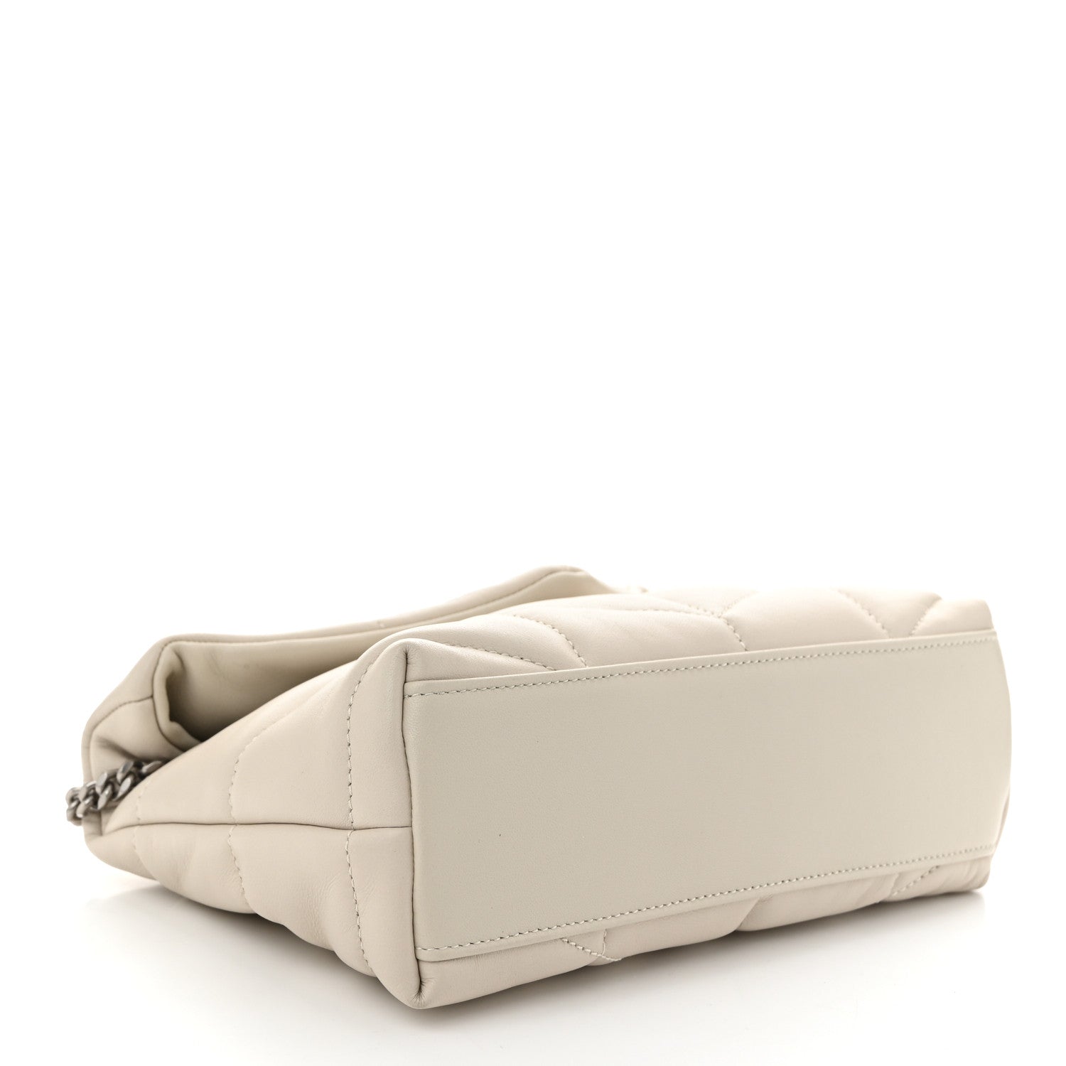 Saint Laurent Lambskin Quilted Toy Loulou Puffer Monogram Chain Satchel Crema Soft 4 of 10