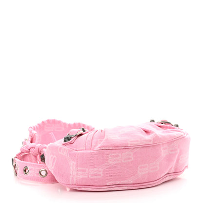 Balenciaga Denim BB Monogram Le Cagole Shoulder Bag XS Pink 5 of 11