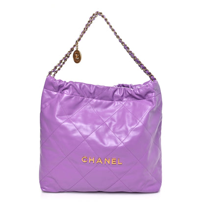 Chanel Shiny Calfskin Quilted Chanel 22 Purple 1 of 10