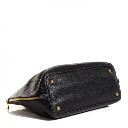 Prada Vitello Daino Expandable Zip Tote Nero Black 4 of 18