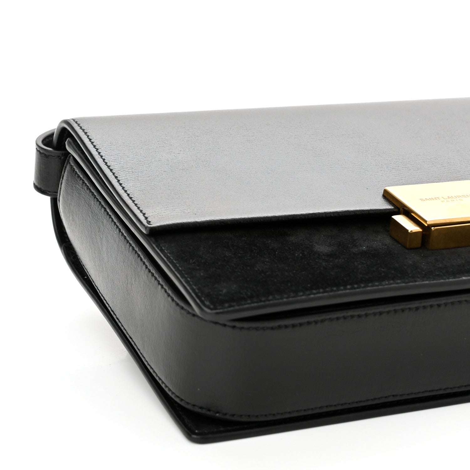 Saint Laurent Smooth Calfskin Suede Medium Bellechasse Black 10 of 14