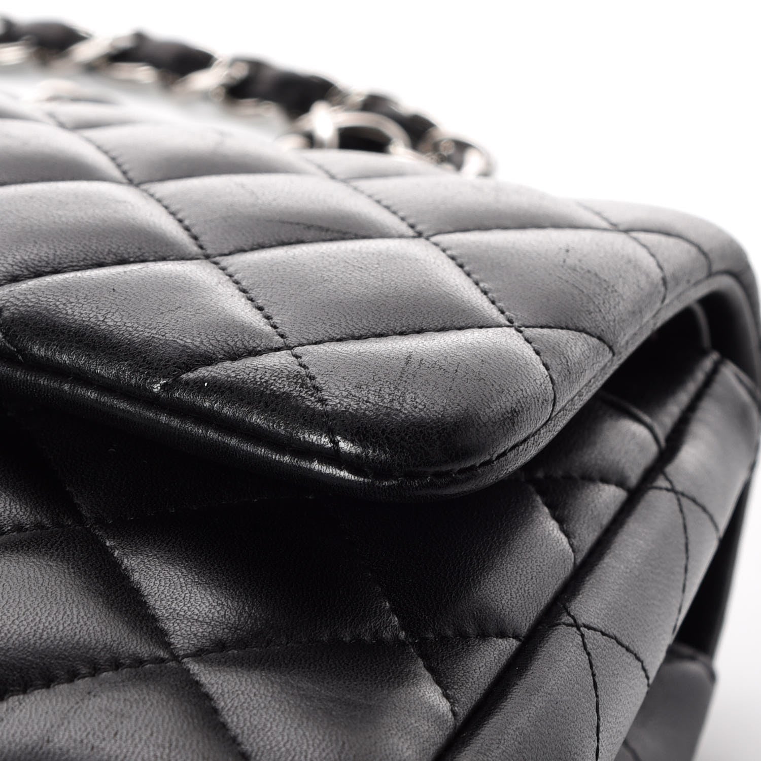 Chanel Lambskin Quilted Jumbo Double Flap Black 11 of 18