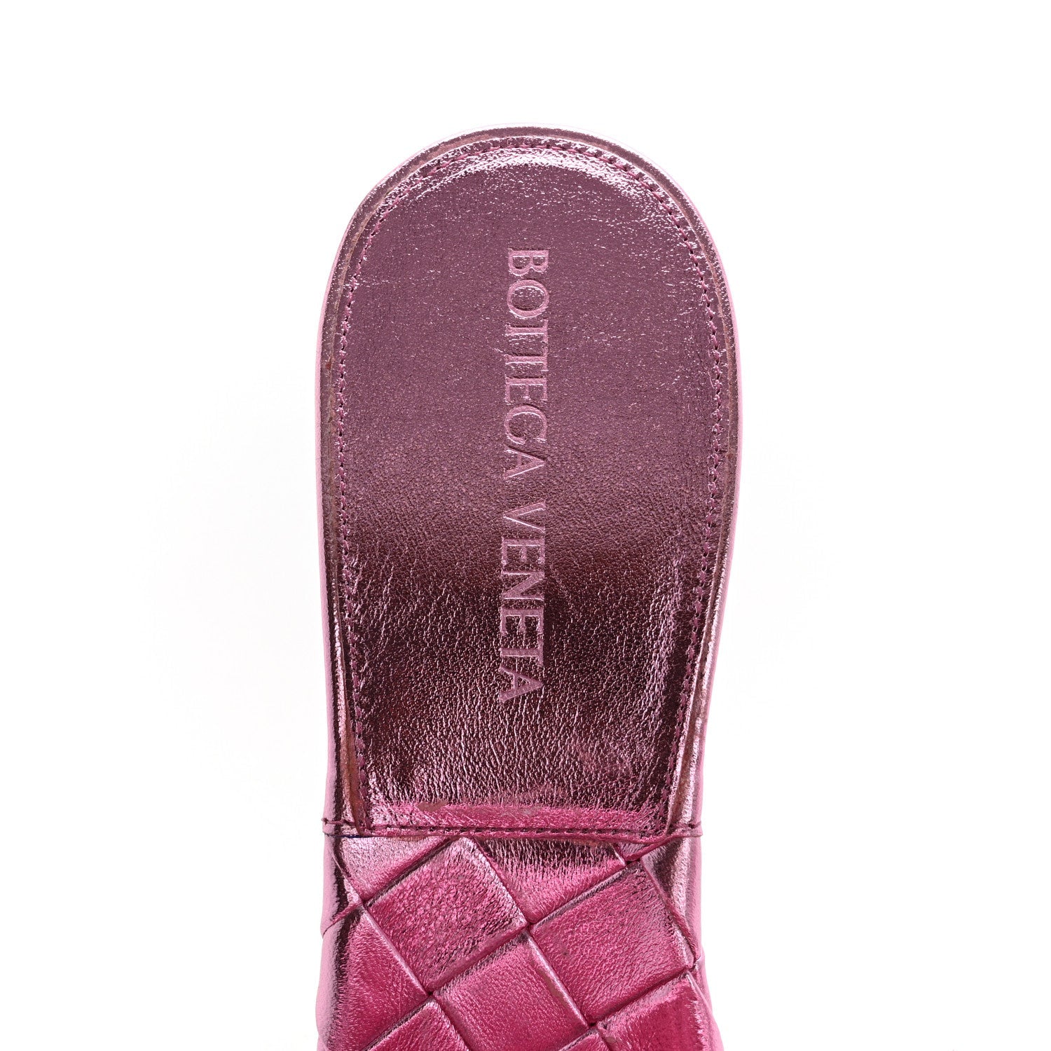 Bottega Veneta Metallic Nappa Maxi Intrecciato Lido 90mm Mule Sandals 37.5 Azalea 7 of 9