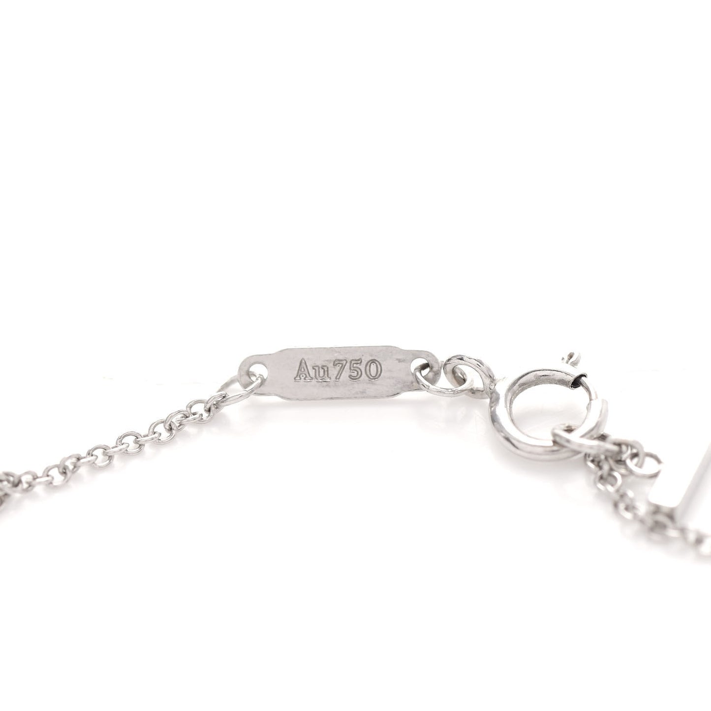 18K White Gold Small T Smile Pendant Necklace