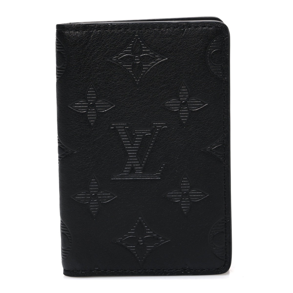 Calfskin Monogram Shadow Pocket Organizer Black