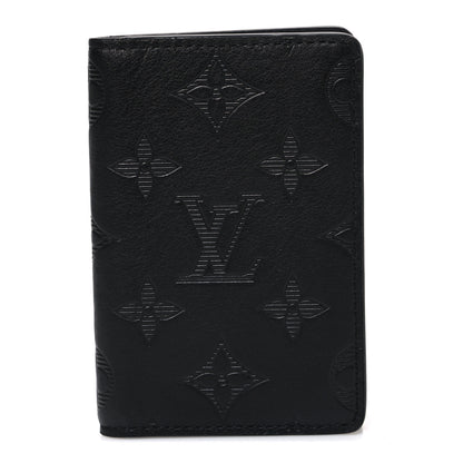Louis Vuitton Calfskin Monogram Shadow Pocket Organizer Black 1 of 6