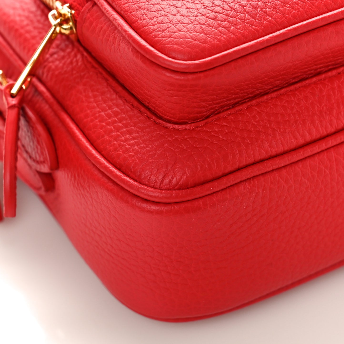 Grained Calfskin Small Camera Bag Red