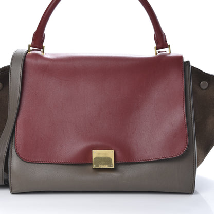 Celine Calfskin Suede Medium Tri-Color Trapeze Taupe 7 of 17
