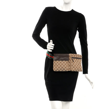 Gucci GG Monogram Double Pocket Belt Bag Dark Brown 2 of 8