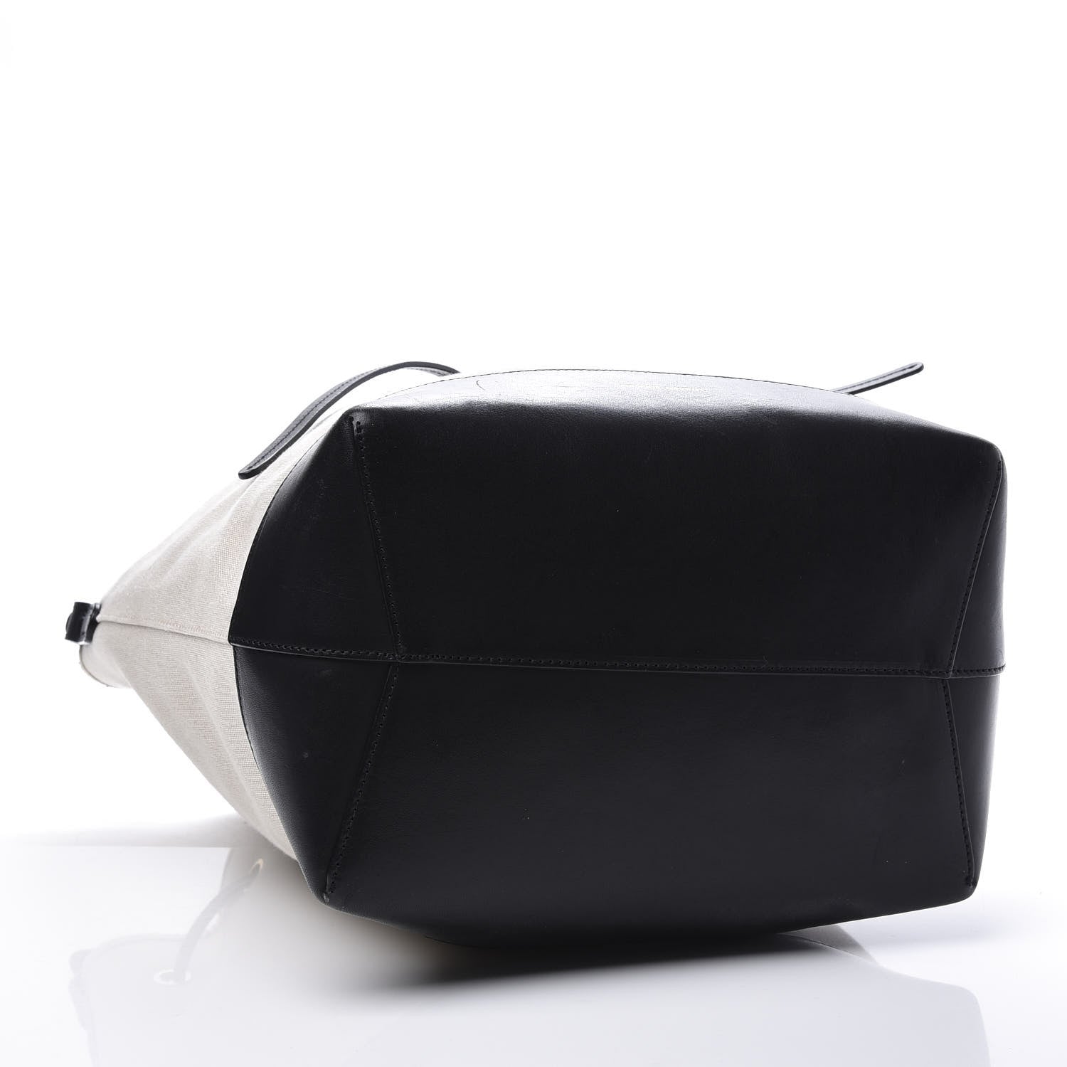Mansur Gavriel Canvas Calfskin Bucket Bag Creme Black 3 of 10