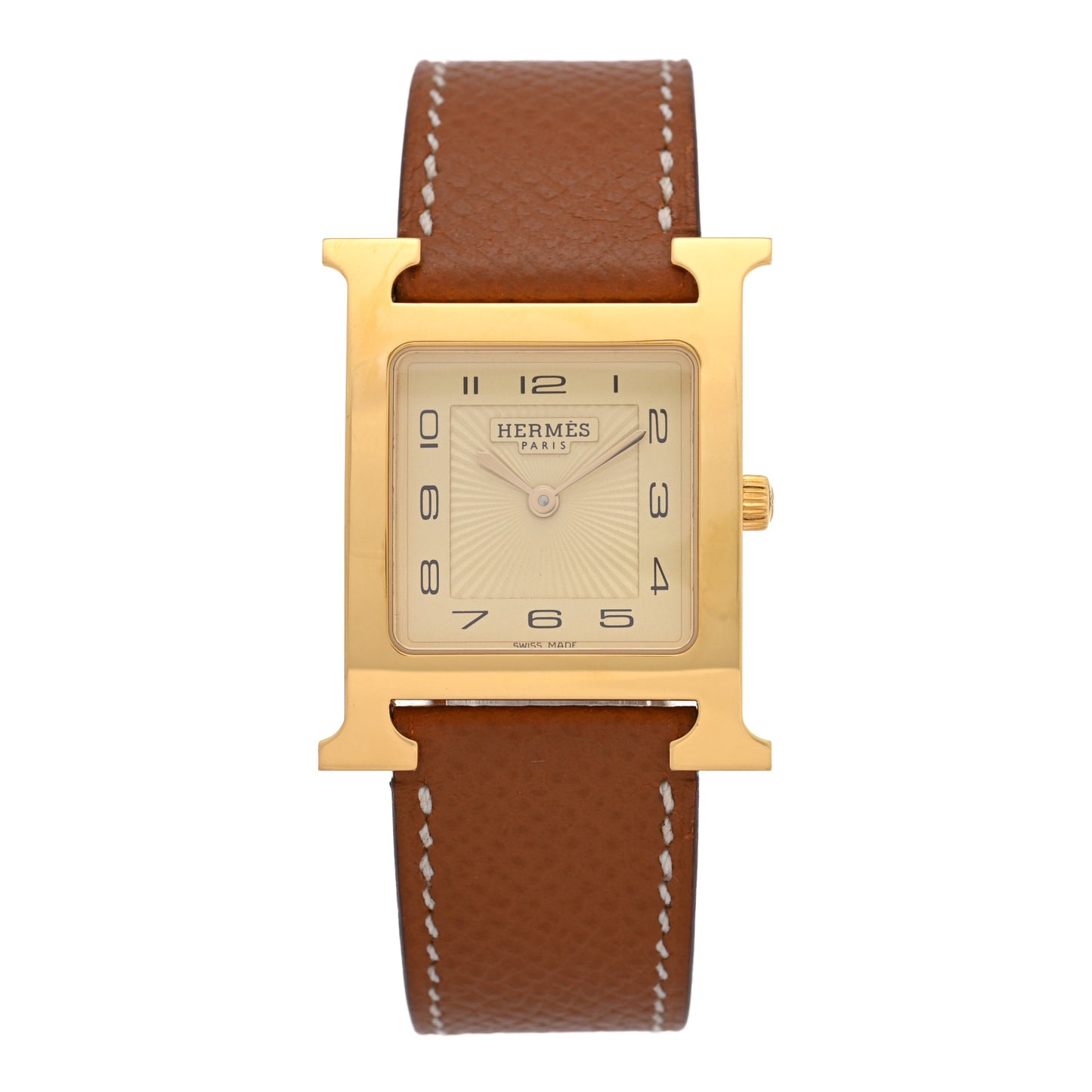Stainless Steel Epsom 26mm Heure H Hour Quartz Watch Gold