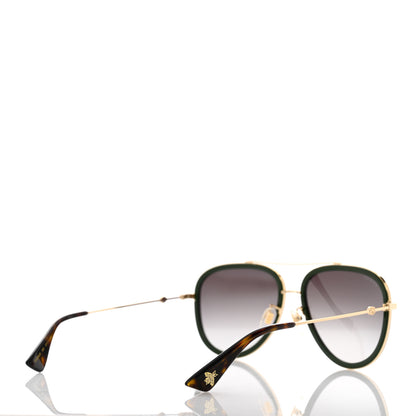 Gucci Acetate Web Aviator Sunglasses GG0062S Green Red 4 of 8