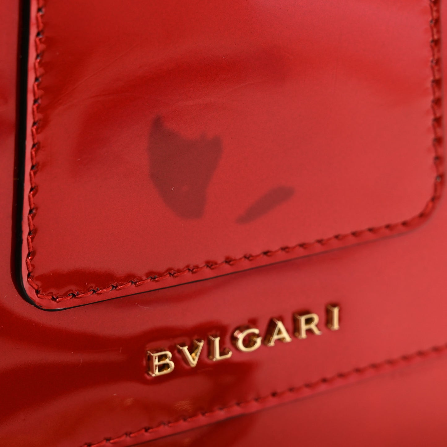 Metallic Calfskin Serpenti Forever Top Handle Dark Red