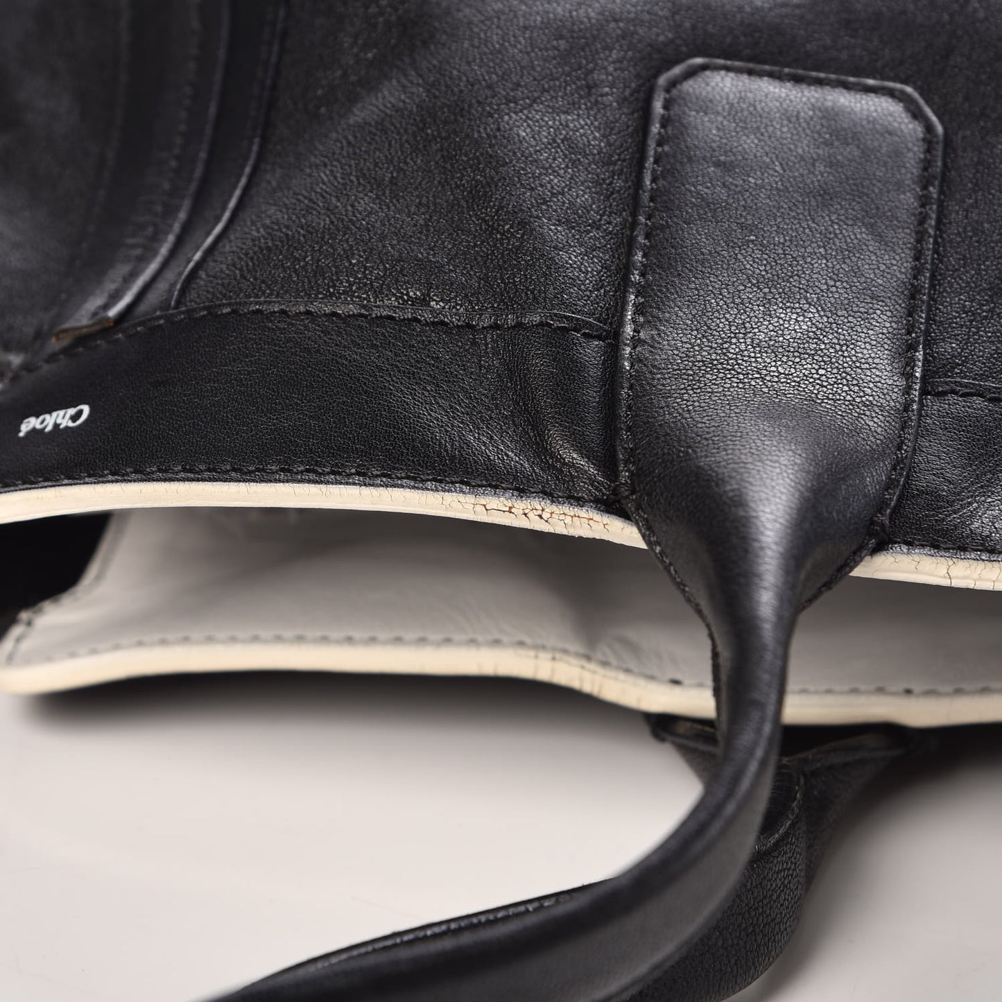 Calfskin Medium Alison East West Tote Black White