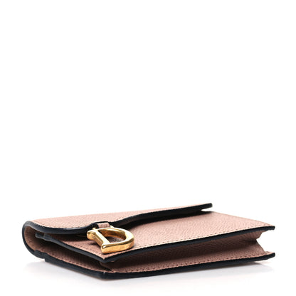 Christian Dior Grained Calfskin Saddle Card Holder Blush 4 of 10