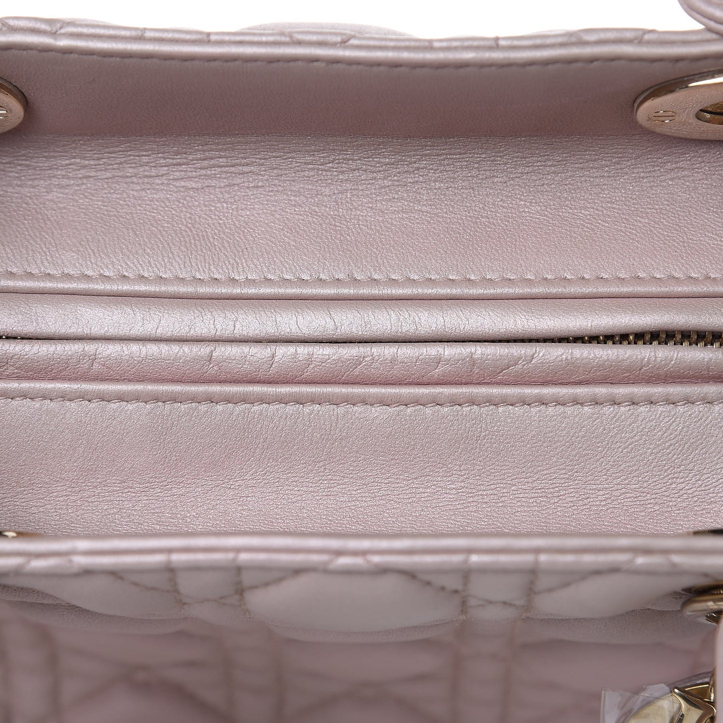 Pearly Lambskin Cannage Medium Lady Dior Lotus